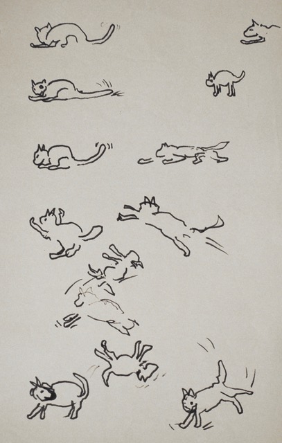 Kittens Play-Acting, 1965, felt pen, 9.5 x 6