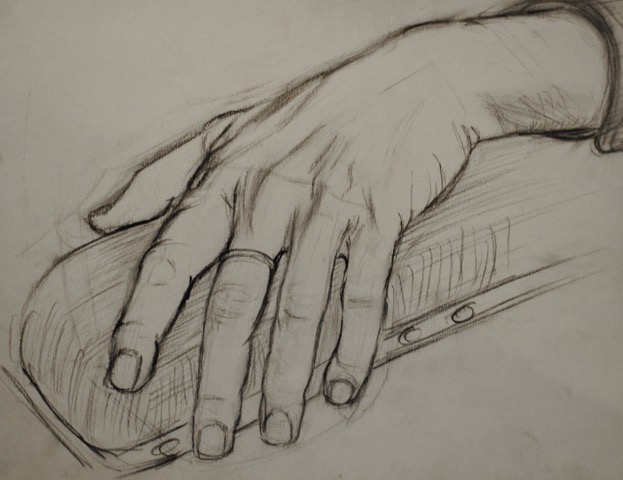 Joseph Fodor’s Left Hand, winter, 1962-63, graphite, 9 x 12