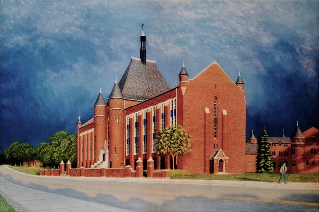 Central Catholic High School, 2003, oil on canvas, 21 x 33