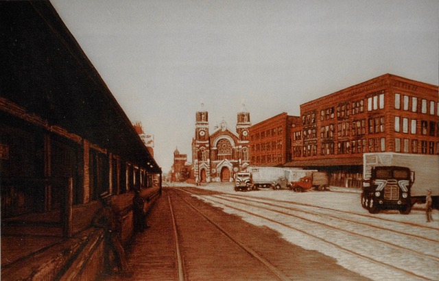St. Stanislaus, Strip District, 1981, pastel, 26 x 36