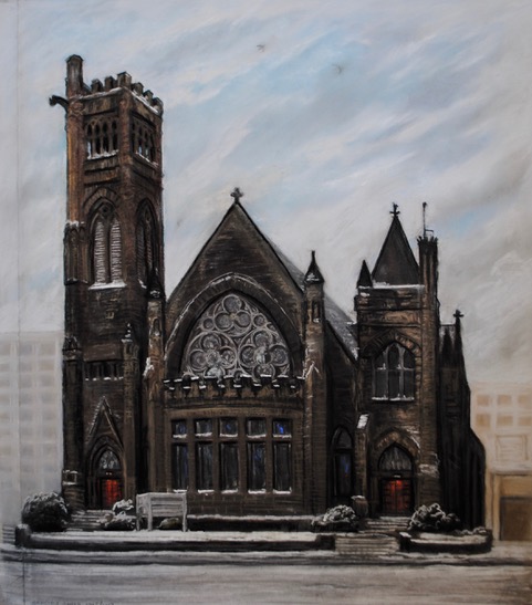 City Ministries, 1985, pastel, 39 x 31.5
