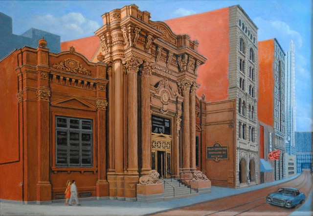 Dollar Bank, 2023, oil on canvas, 19 x 27