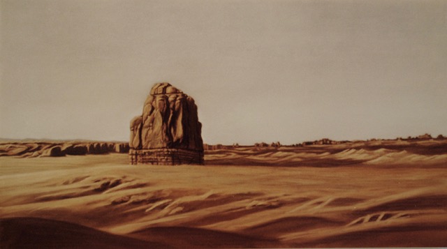 Monolith, 1974, pastel, 22 x 39