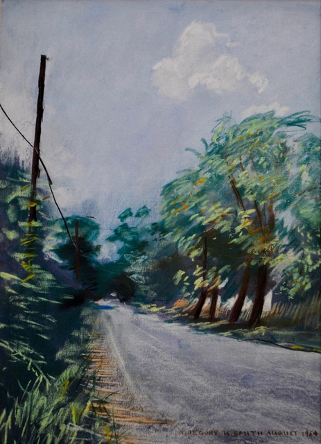 Cook School Road, 1964, pastel, 18 x 13