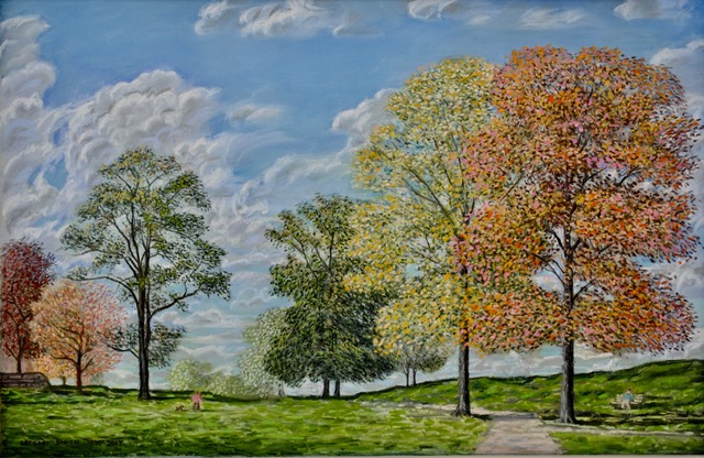 Autumn in Mellon Park, 1970/ 2017, pastel, 13 x 21
