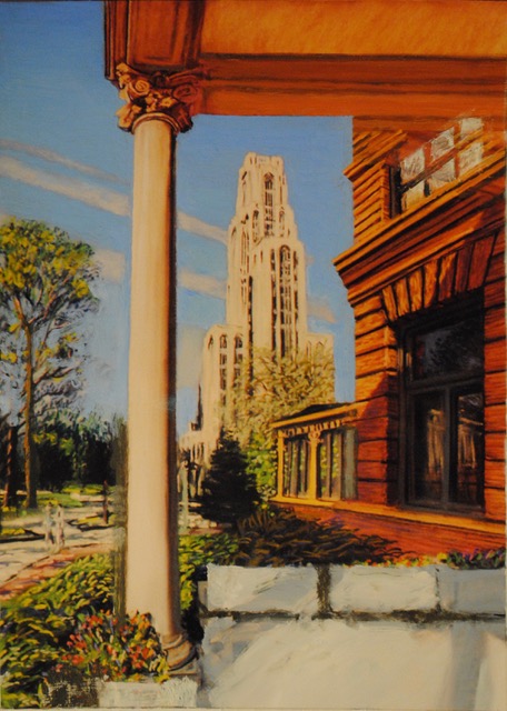 Cathedral of Learning from William Pitt Union, 2020, retouched photo, 8 x 12