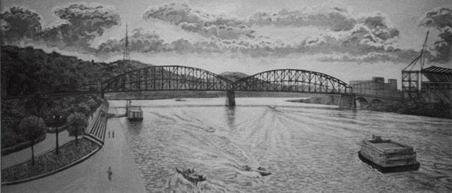 Manchester Bridge, 1979, watercolor, 16 x 20