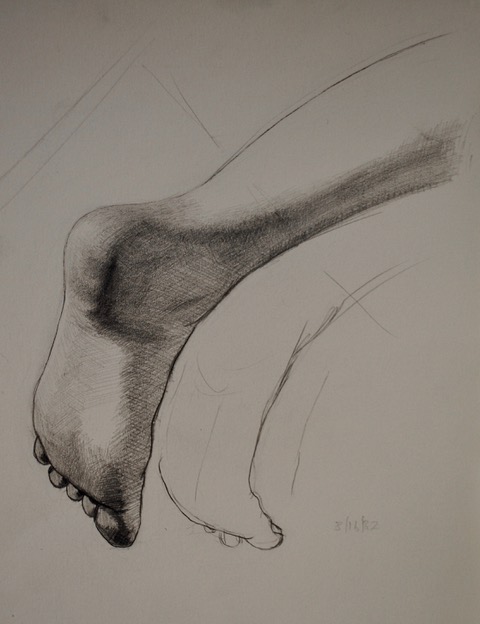 Carole’s Left Foot, 8/16/1982, graphite, 11.25 x 9