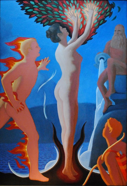Apollo and Daphne, 2025, oil on canvas, 48 x 72