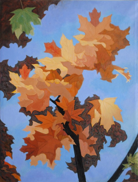Autumn Leaves Yellow, 2017, oil on canvas, 29x22