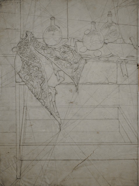 Outline, Vest Still Life, September 1961, graphite on tracing paper, 16 x 12.5